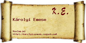 Károlyi Emese névjegykártya